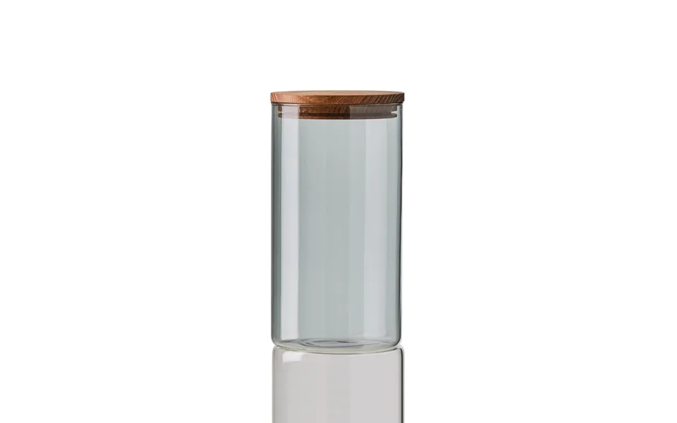 Aida Raw Glass Jar Smoke With Wooden Lid Medium