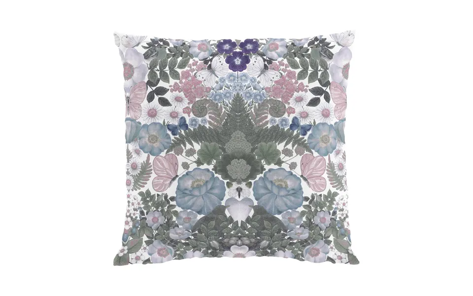 Arvidssons Textil Butterfly Flower Cushion Cover 47x47 Cm Turquoise