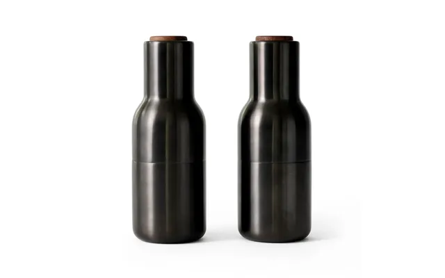 Audo Copenhagen Bottle Grinder Spice Mill Metal 2-pack Bronzed Brass Wallnut Lid