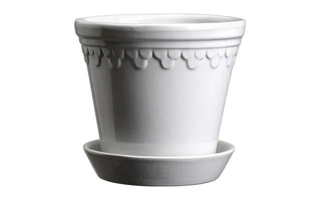 Bergs Potter Københavner Flower Pot Glazed Ø18 Cm Mineral White