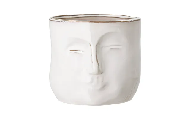 Bloomingville Bloomingville Flower Pot With Face 16.5x18 Cm White