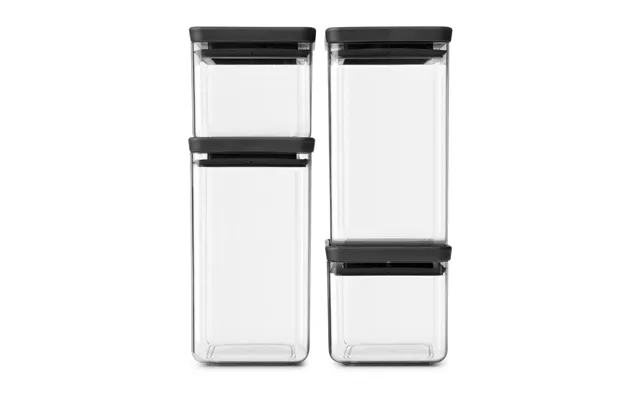 Brabantia Tasty Square Storage Jar Set Dark Grey
