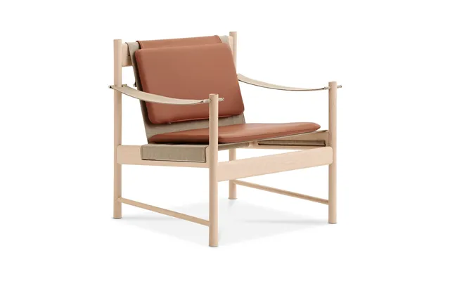 Brdr. Krüger Hb Lounge Chair White Oiled Maple-leather Brandy
