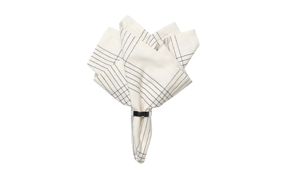 Broste Copenhagen Alice Fabric Napkin 45x45 Cm Black-natural