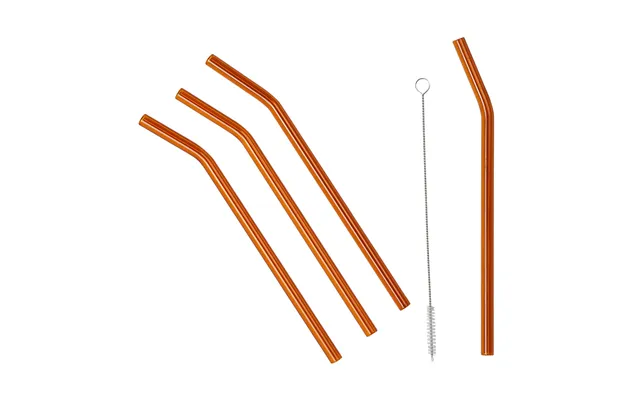 Broste Copenhagen Malle Straw 4-pack Brown
