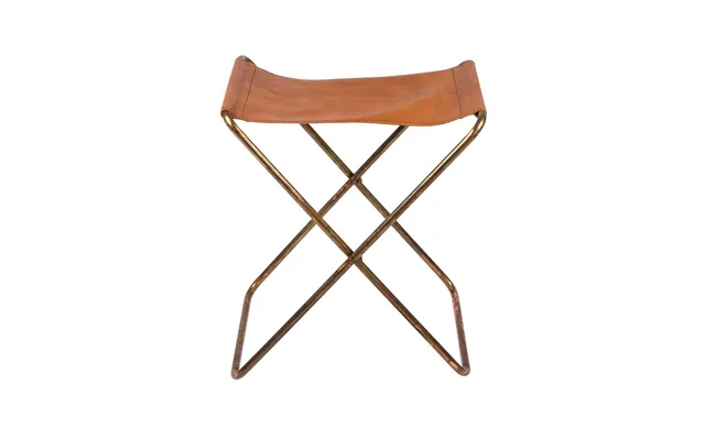 Broste Copenhagen Nola Stool Leather Brown - 45 Cm
