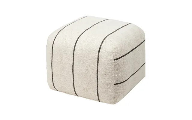 Broste Copenhagen Sigrid Pouf Light Beige-black - 50x50 Cm