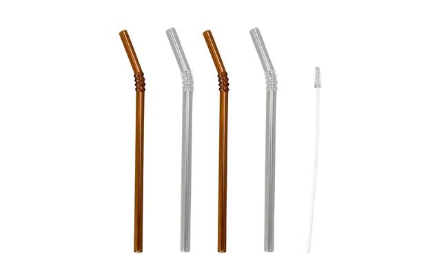 Byon Smile Straws 4-pack Clear-brown