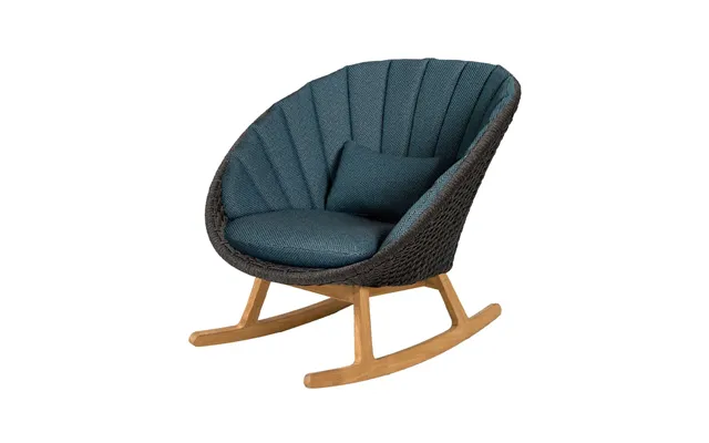 Cane-line Peacock Rocking Chair Focus Dark Blue-teak