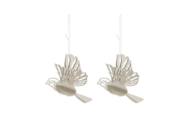 Cooee Design Paper Bird Decoration Hanging 2-pack Sand