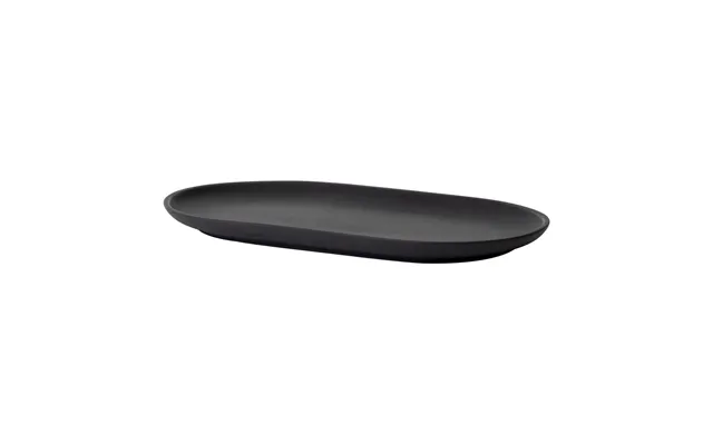 Design House Stockholm Sand Plate Oval 12.5x20 Cm Black Clay