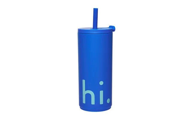 Design Letters Travel Life Thermos With Straw 50 Cl Hi-cobalt Blue