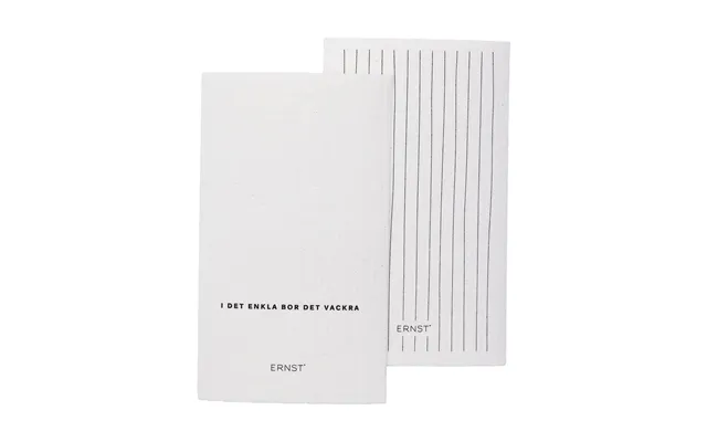 Ernst Ernst Dishcloth Quote Striped 2-pack White product image