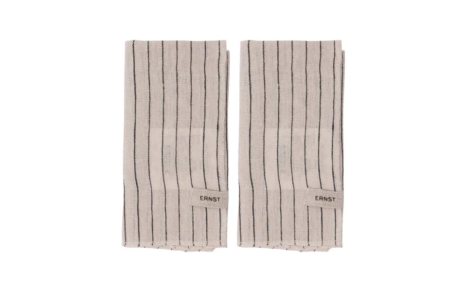 Ernst Ernst Napkin 2 Pack Striped 40x40 Cm Black-beige
