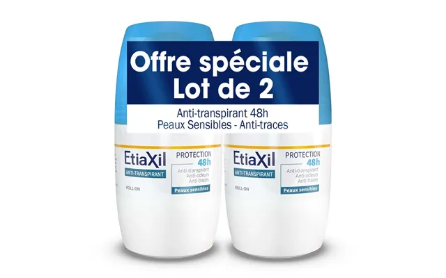 Etiaxil Antiperspirant Deodorant Roll-on 48h Protect Moderate Breathability Sensitive Skin 2x50ml product image