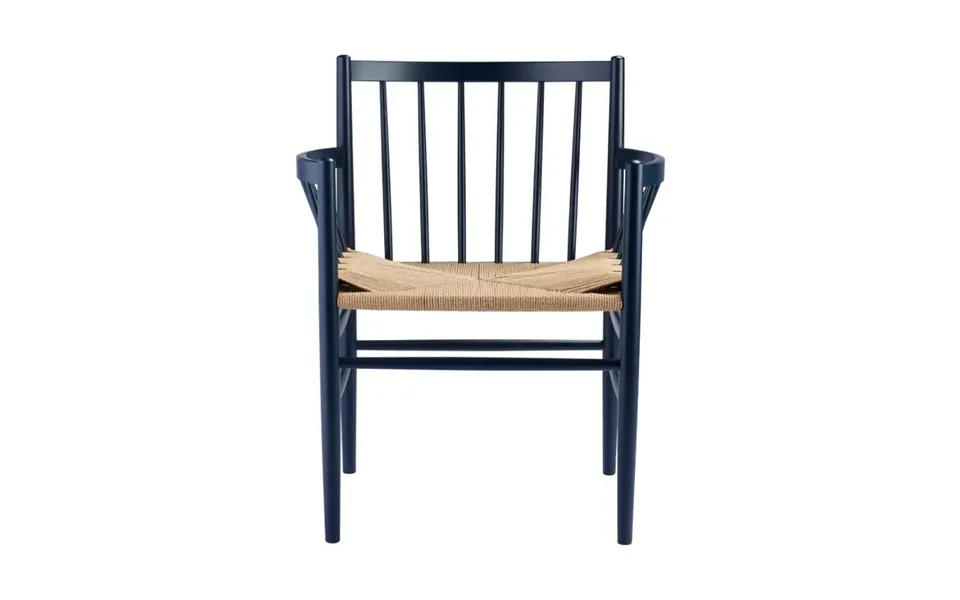 Fdb Møbler J81 Chair With Arms Steel Blue Beech-paper Cord