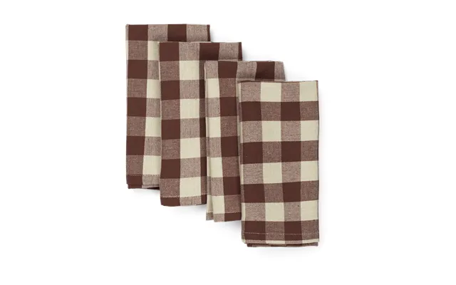 Ferm Living Bothy Check Cotton Napkin 40x40 Cm 4-pack Cinnamon-grey Green