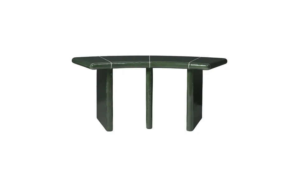Ferm Living Deya Curved Bench With Seat Dark Green - 110x40x45