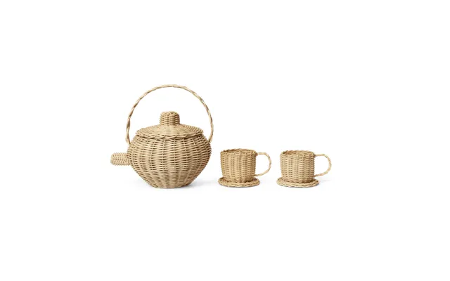 Ferm Living Rattan Tea Set 3 Pieces Natural