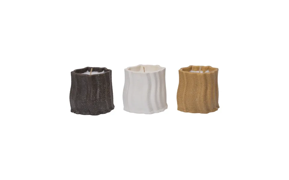 Ferm Living Rylith Scented Candle 13h 3 Pieces Figs - Lemongrass