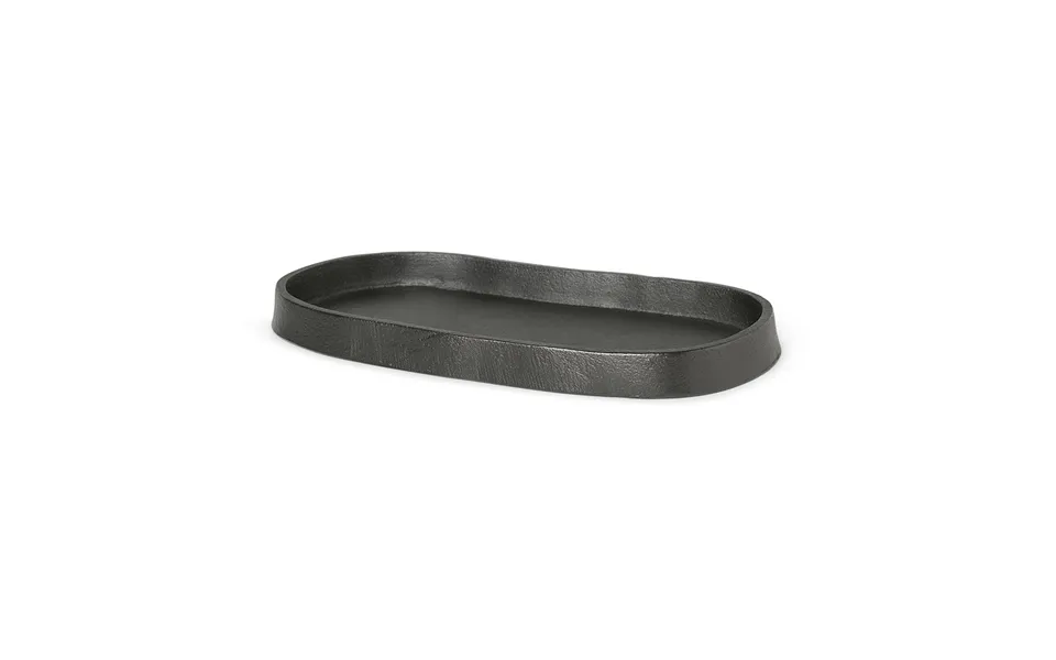 Ferm Living Yama Tray Oval 9.5x19 Cm Blackened Aluminum