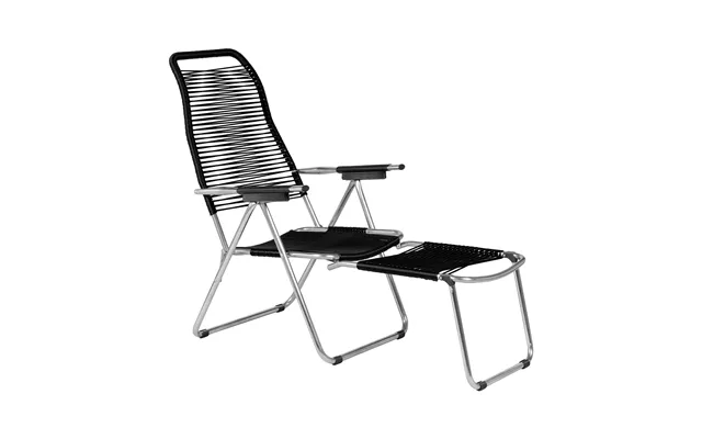 Fiam Spaghetti Sun Lounger With Footrest Black