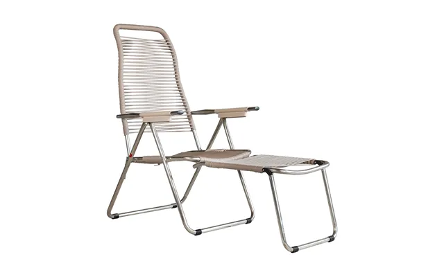 Fiam Spaghetti Sun Lounger With Footrest Taupe