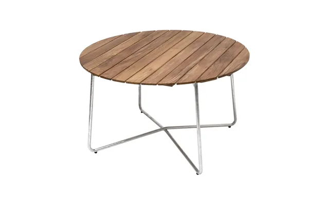 Grythyttan Stålmöbler 9a Dining Table Teak-dip Galvanized Stand Ø120 Cm product image