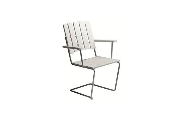 Grythyttan Stålmöbler A2 Armchair White Lacquer Oak-hot-dip Galvanized