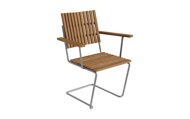 Grythyttan Stålmöbler Bovik Armchair Teak-warm Galvanized Frame