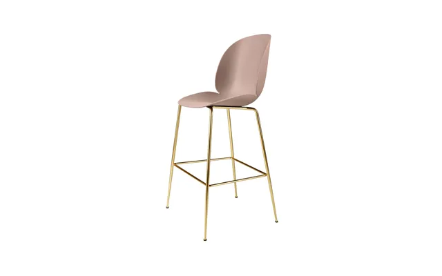 Gubi Beetle Barstool High Sweet Pink - Brass Legs