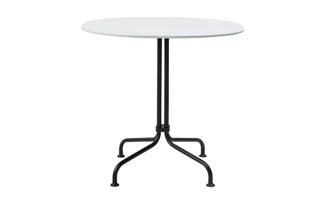 Gubi Carmel Bistro Dining Table 75x75 Cm Clam White-black Semi Matt