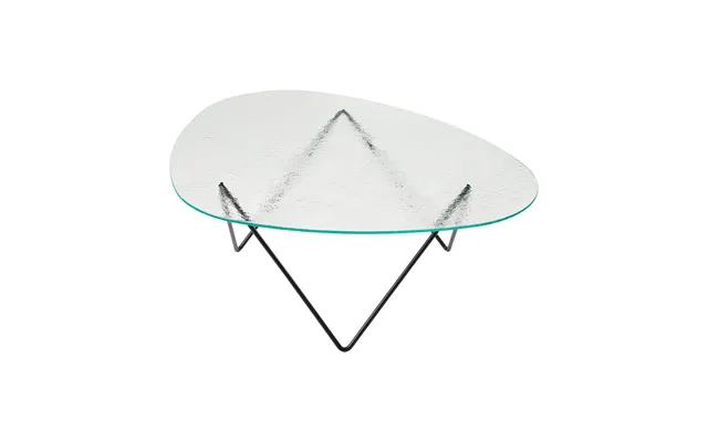 Gubi Pedrera Sofa Table Black Semi-matte Structured Glass Transparent