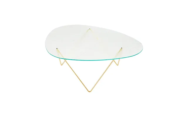Gubi Pedrera Sofa Table Semi-matte Brass Structured Glass Transparent