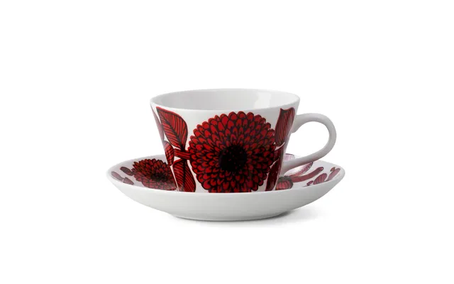 Gustavsbergs Porslinsfabrik Röd Aster Coffee Set Coffee Cup Saucer