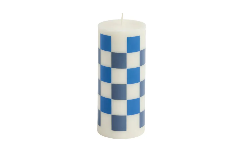 Hay Column Candle Block Candle Small 15 Cm Off White-blues