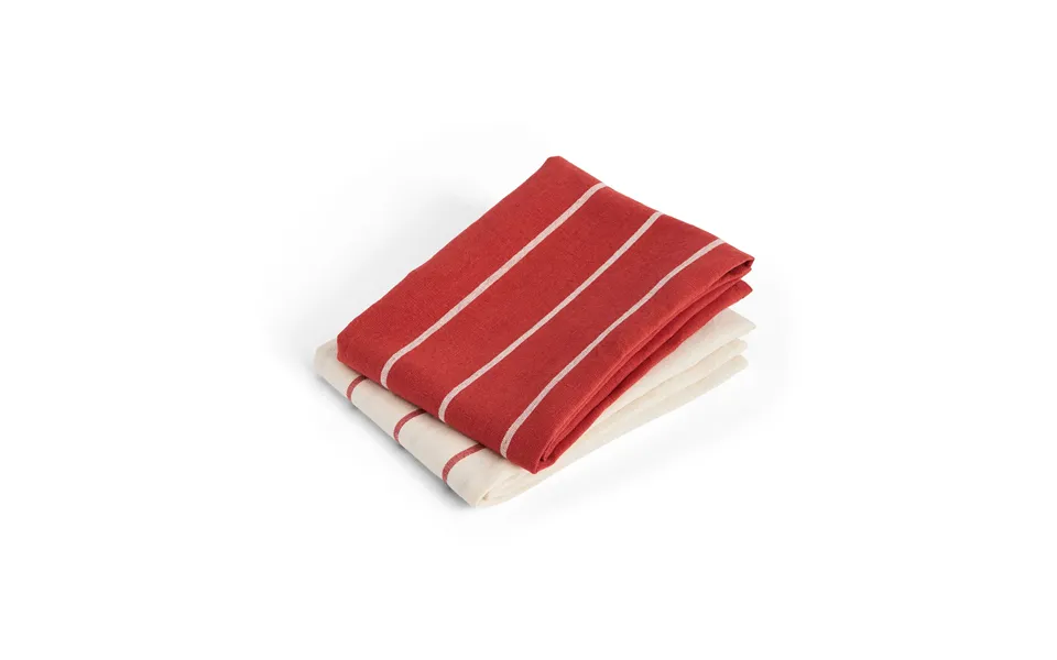 Hay Outdoor Market Kitchen Towel Beige-red - 2-pack