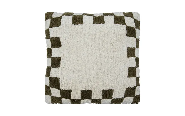 House Doctor Chess Cushion Cover Green-off-white - 50x50 Cm