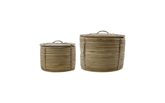 House Doctor House Doctor Basket With Lid 2 Parts Nature