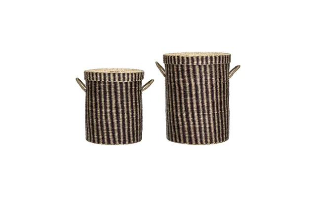 House Doctor Laundry Basket With Lid 2 Pieces Natural Brown