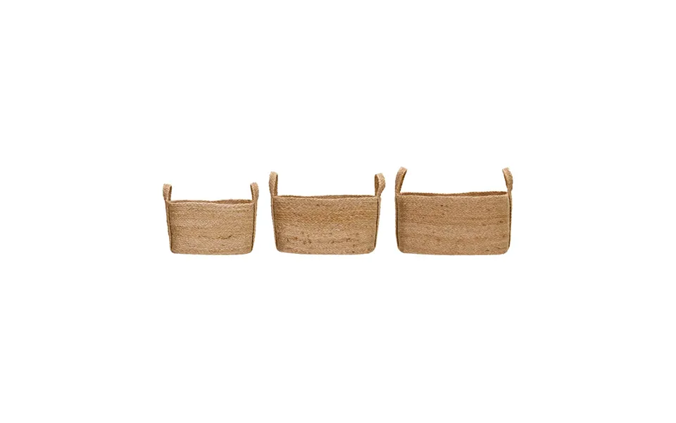 House Doctor Stella Low Storage Basket - Set Of 3 Natural