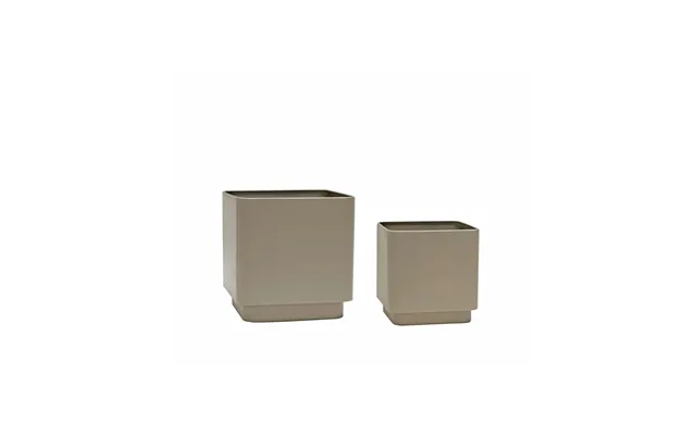 Hübsch Cube Pot Set 2 Pieces Brown