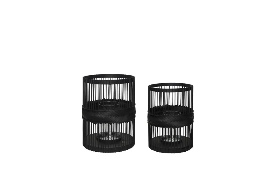 Hübsch Hexa Lanterns 2-pack Black
