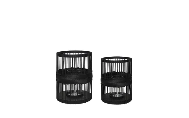 Hübsch Hexa Lanterns 2-pack Black