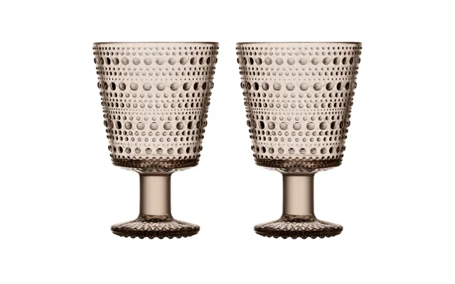 Iittala Kastehelmi Drinking Glass With Stem 26 Cl 2-pack Linnen