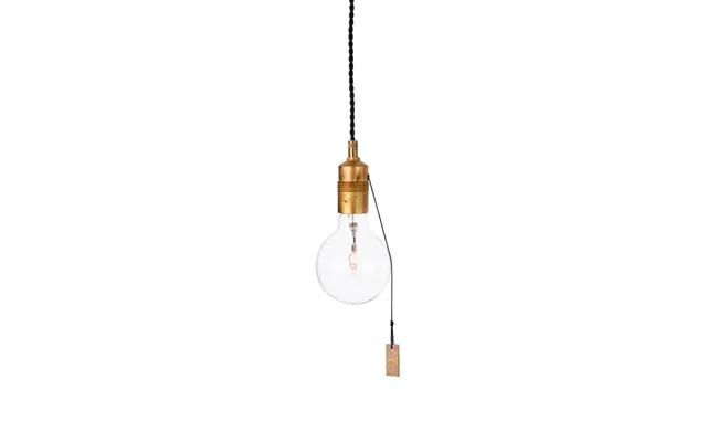 Konsthantverk Single Pendant Raw Brass - With Pull Switch