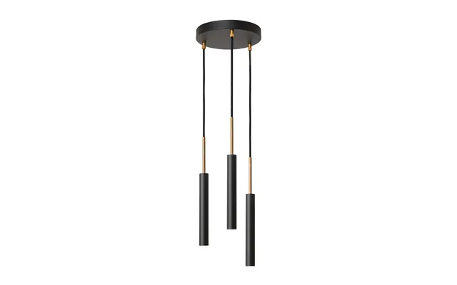 Konsthantverk Stav Pendant 3 Round Ceiling Plate Black Raw Brass