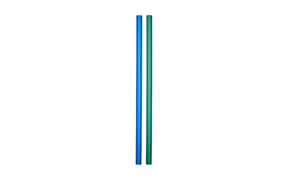 Kosta Boda Sipsavor Straws 200 Mm 2-pack Blue-green