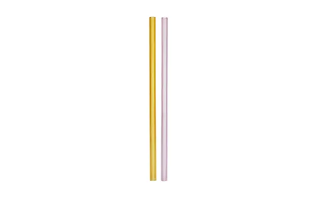 Kosta Boda Sipsavor Straws 200 Mm 2-pack Pink-yellow