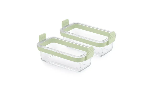 Lékué Lékué Air Fryer Rectangular Glass Dish 2-pack Transparent